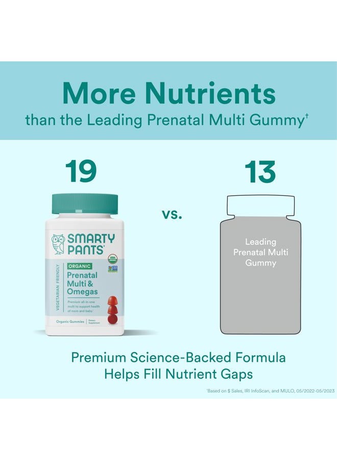 SmartyPants Organic Prenatal Vitamins for Women, Multivitamin Gummies: Biotin, Methylfolate, Omega 3 (ALA), Vitamin D3, C, Vitamin B12, B6, Vitamin A, K & Zinc, 90 Count (22 Day Supply) - Image 4