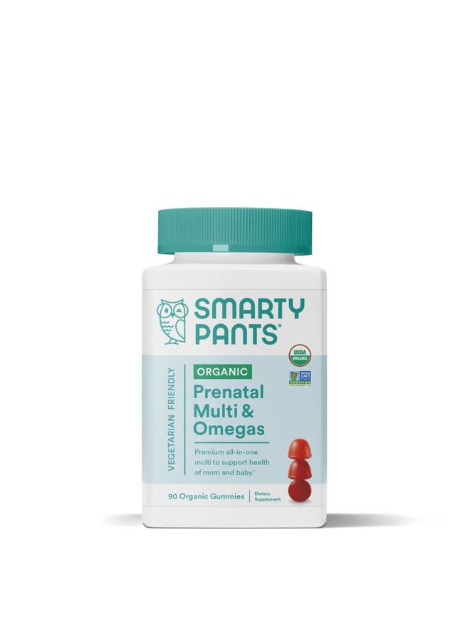SmartyPants Organic Prenatal Vitamins for Women, Multivitamin Gummies: Biotin, Methylfolate, Omega 3 (ALA), Vitamin D3, C, Vitamin B12, B6, Vitamin A, K & Zinc, 90 Count (22 Day Supply) - Image 1