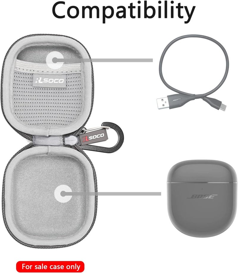 آر كيه باي كيس حافظة الصلبة لسماعات Bose New QuietComfort Ultra / QuietComfort المانعة للضوضاء من الجيل الثاني - رمادي (الحافظة فقط) - Image 2