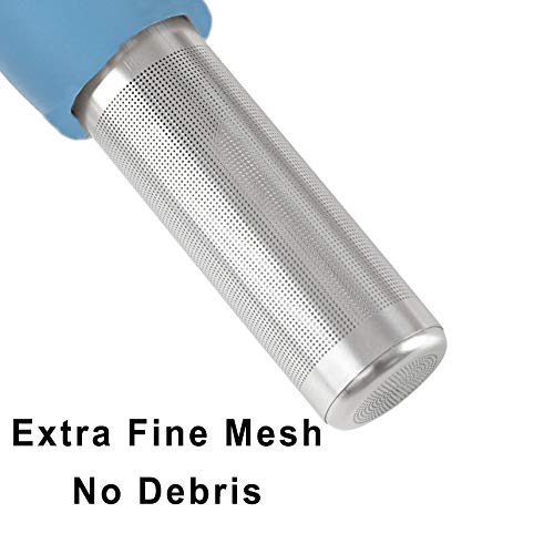 Leden Tea Infuser Cute Tea Strainer for Loose Tea Fine Mesh Stainless Steel Tea Ball Steeper & Diffuser with Silicone Lid for Tea Cup & Mug, with Cleaning Brush Blue - Image 4