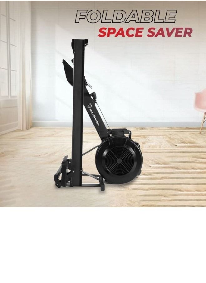 Yalla HomeGym - Air Rowing Machine Indoor Rower for Full Body Workouts with 10 Level Adjustable Levels Of Resistance LCD Display & Comfortable Seat Cushion - Image 1