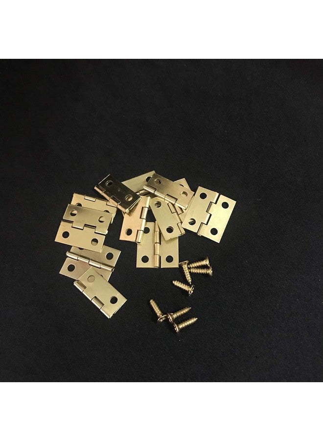 Juland 50 Pieces Mini Copper Hinges Retro Brass Hinges with 200 Pieces Replacement Screws for Wooden Box Jewelry Chest Box Cabinet DIY Accessories (18 x 15mm) - Image 3