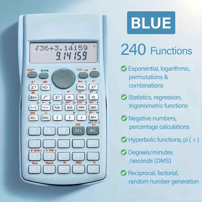 Rose Quartz Scientific Calculator 240 Functions Two Line Screen Exam Approved - Image 5