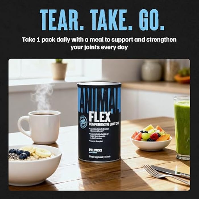 Animal Flex - Glucosamine Chondroitin Joint Supplement for Women and Men Discomfort with Turmeric, MSM, Boswellia for Cartilage, Joint Health, Muscles, Back, Knees, Shoulder, and Hip, 44 Packs - Image 4