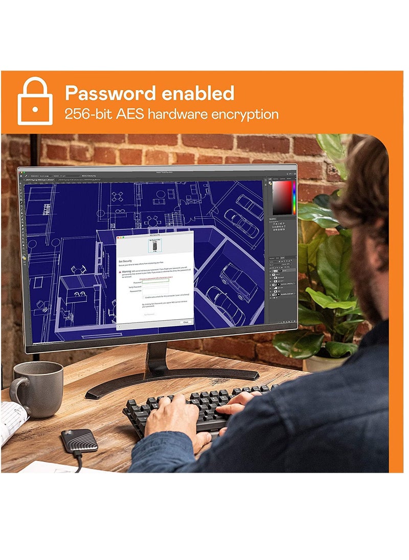 ماركة غير محددة My Passport SSD - SSD محمول ، يصل إلى 1050 ميجابايت / ثانية للقراءة وسرعات كتابة 1000 ميجابايت / ثانية ، USB 3.2 Gen 2 - 500 جيجابايت  - Image 5