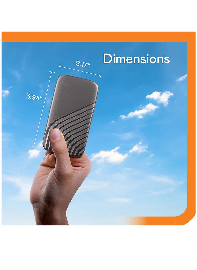 ماركة غير محددة My Passport SSD - SSD محمول ، يصل إلى 1050 ميجابايت / ثانية للقراءة وسرعات كتابة 1000 ميجابايت / ثانية ، USB 3.2 Gen 2 - 500 جيجابايت  - Image 3