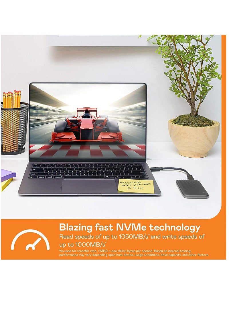 ماركة غير محددة My Passport SSD - SSD محمول ، يصل إلى 1050 ميجابايت / ثانية للقراءة وسرعات كتابة 1000 ميجابايت / ثانية ، USB 3.2 Gen 2 - 500 جيجابايت  - Image 4