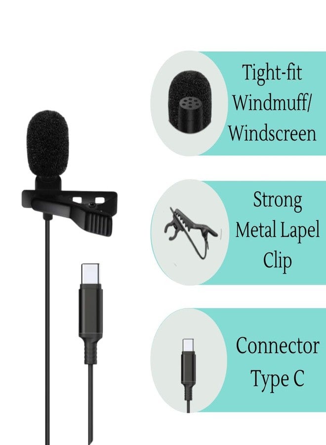 ELFOG Type-C Lavalier Mic,1.5 Mtr Length Suitable for DJI Osmo Action 6/5/4/3,Pocket 3 Sport Camera Accessories Moto Vlogging Helmet Mic - Image 4