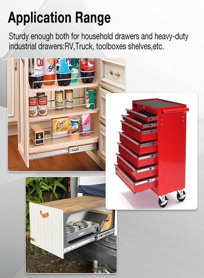 REGUDA Heavy Duty Locking Drawer Slides Full Extension Runners with Lock 12 14 16 18 20 22 24 26 28 30 32 34 36 38 40 Inch Side Mount Ball Bearing Rails Track Glides 150 Lbs (Without Lock, 12 inch) - Image 5