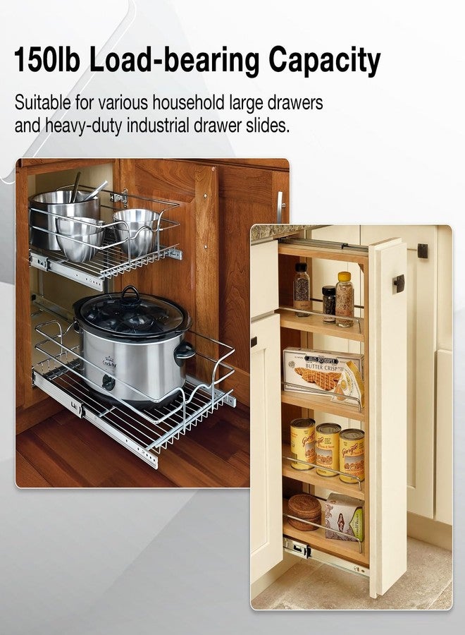 REGUDA Heavy Duty Locking Drawer Slides Full Extension Runners with Lock 12 14 16 18 20 22 24 26 28 30 32 34 36 38 40 Inch Side Mount Ball Bearing Rails Track Glides 150 Lbs (Without Lock, 12 inch) - Image 2
