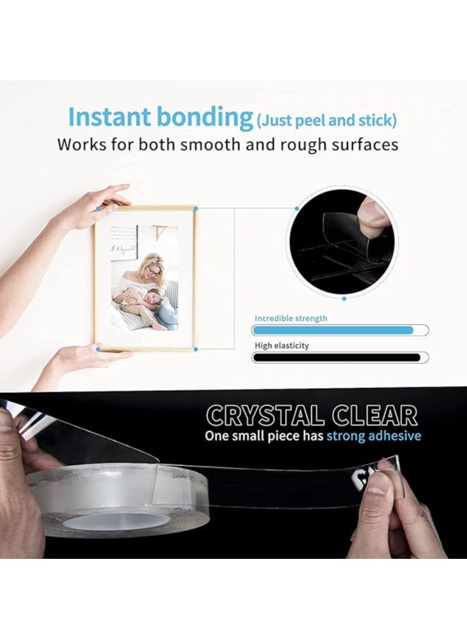 Duravel Duravel Double Sided Tape 3 Meter-Heavy Duty, Extra Large Nano Double Sided Sticky Adhesive Tape, Clear Mounting Tape Picture Hanging Strips, Removable Wall Tape  - Image 3