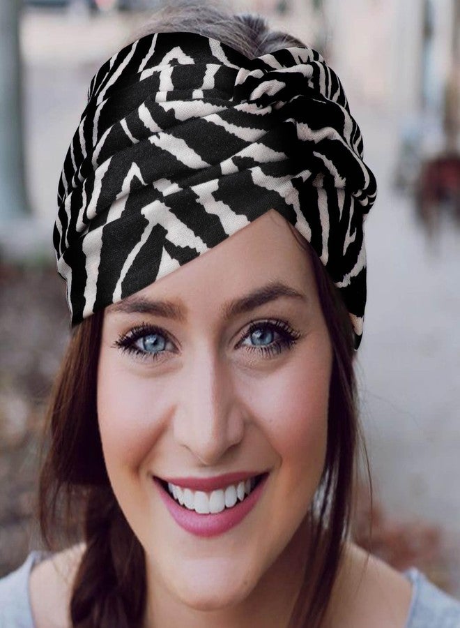 AQOKKA أطواق شعر عريضة للغاية للنساء من AQOKKA، طوق رأس كبير بتصميم عمامة، طوق شعر مطاطي بوهيمي مانع للانزلاق، إكسسوارات شعر على شكل عقدة ملتوية - Image 3