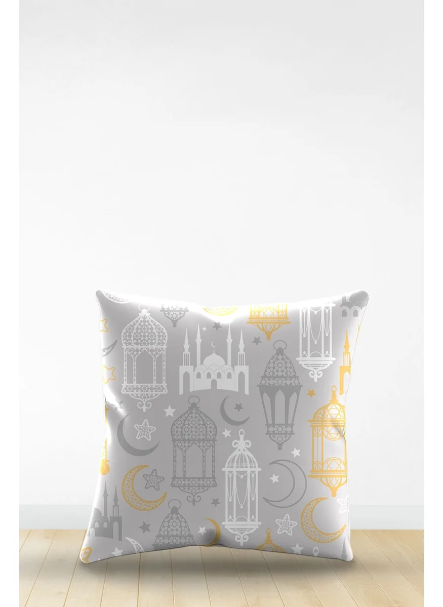 Artavessa Double Sided Digital Printed Decorative Faux Leather Ramadan (Ramadan) Themed Throw Pillow Cover