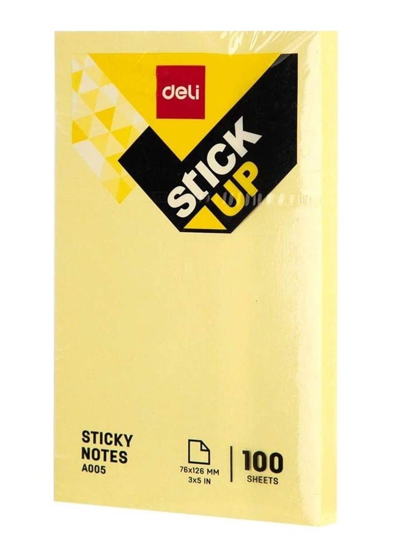 Deli 12-Pad Sticky Notes 3x5 Inch Size Yellow Colour - Image 2