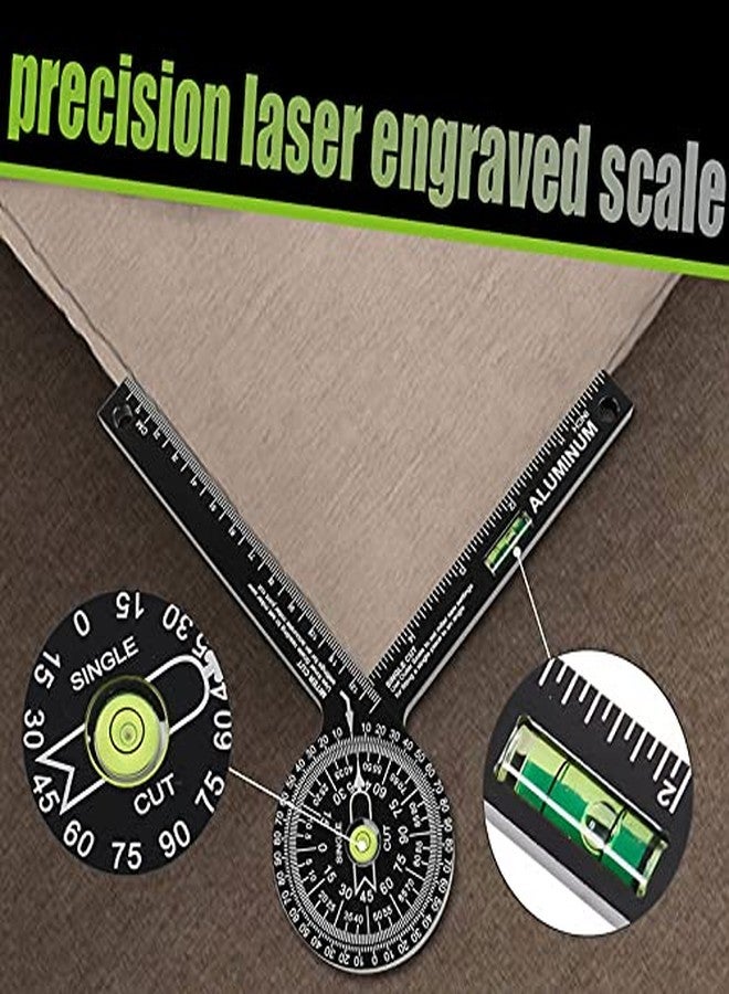 Miotorio Miter Saw Protractor,Aluminum Protractor Angle Finder with Level Gauge High Precision Laser Inside & Outside Miter Angle Finder for Angle Finder Carpenters, Trim work,Plumbers and All Building Trades - Image 5