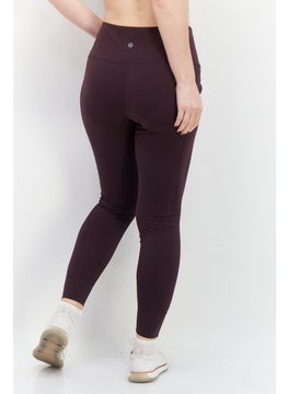Eddie Bauer Women Pull On Full Length Plain Leggings, Dark Purple  - Image 2