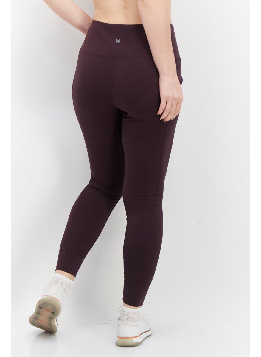 Eddie Bauer Women Pull On Full Length Plain Leggings, Dark Purple  - Image 2