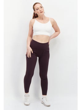 Eddie Bauer Women Pull On Full Length Plain Leggings, Dark Purple  - Image 3