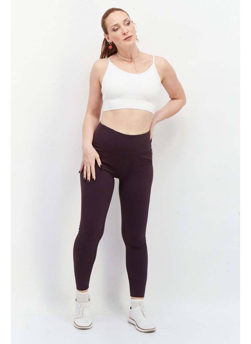 Eddie Bauer Women Pull On Full Length Plain Leggings, Dark Purple  - Image 3