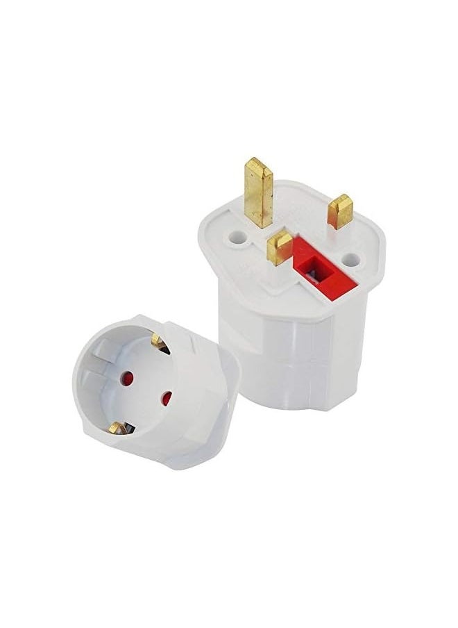 erorex Plugs Adapter, British Plug to EU Schuko Female Plugs Power Converter, 2 Pin Socket EU to UK Travel Adapter, 13A 250V BS1362 FUSED (Pack of 1)  - Image 1
