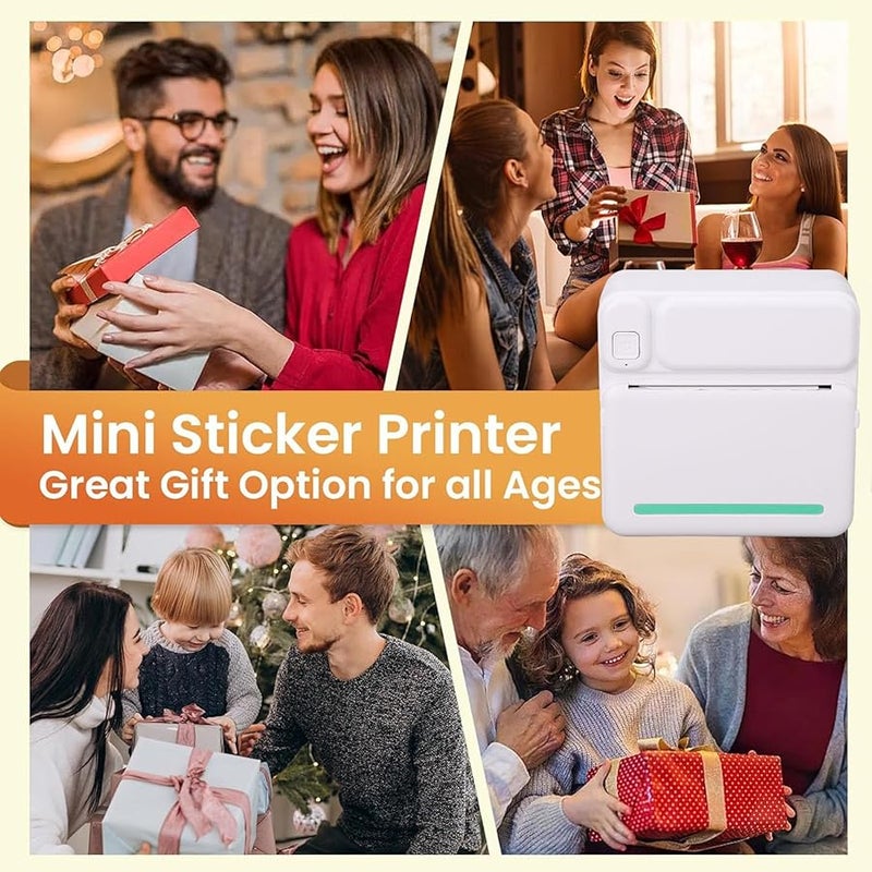 Portable Thermal Printer with 10 Rolls Adhesive Paper for Label Receipt Notes - Image 5