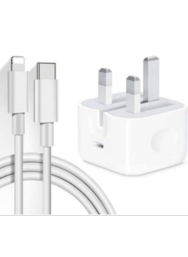 20W Apple UK Plug Type-C Charger with 1M Fast Charging Cable – Universal Travel Adapter Compatible with iPhone 14/13/12/11 Pro/Pro Max, 8 Plus, X Max, and More - Image 4