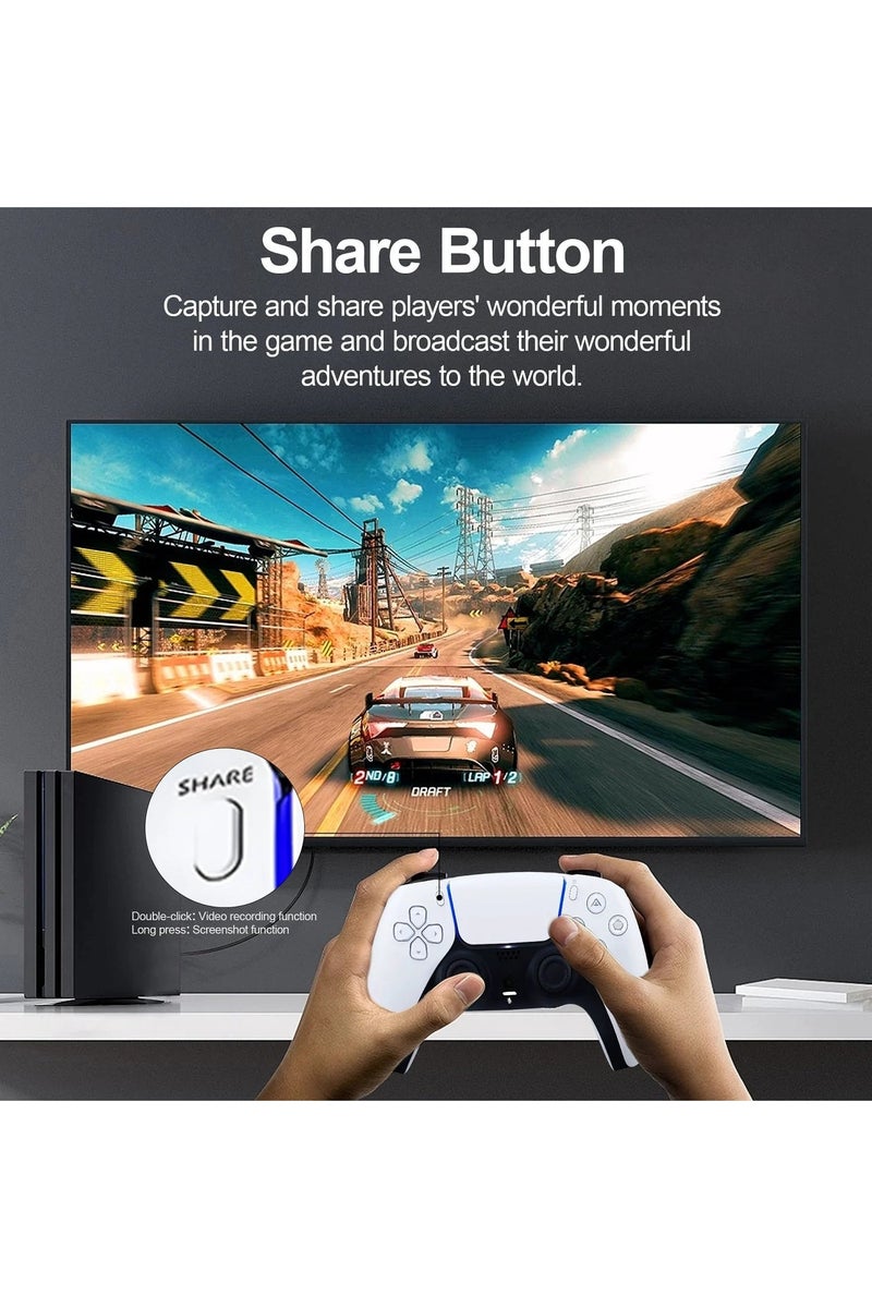 اي جي ايم وحدة تحكّم لاسلكية بديلة يد بلايستيشن 4 مزوّدة بصوت 3.5 مم، واهتزاز مزدوج، وجيروسكوب 6 محاور مع لوحة لمس وشريط إضاءة. - Image 5