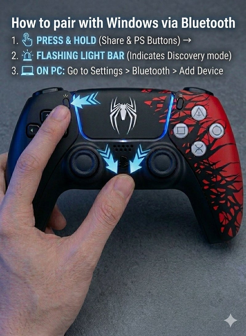 EGM Replacement Wireless PS4 Controller with 3.5mm Audio Dual Vibration, 6-Axis Gyro with Touchpad, Lightbar - Image 2