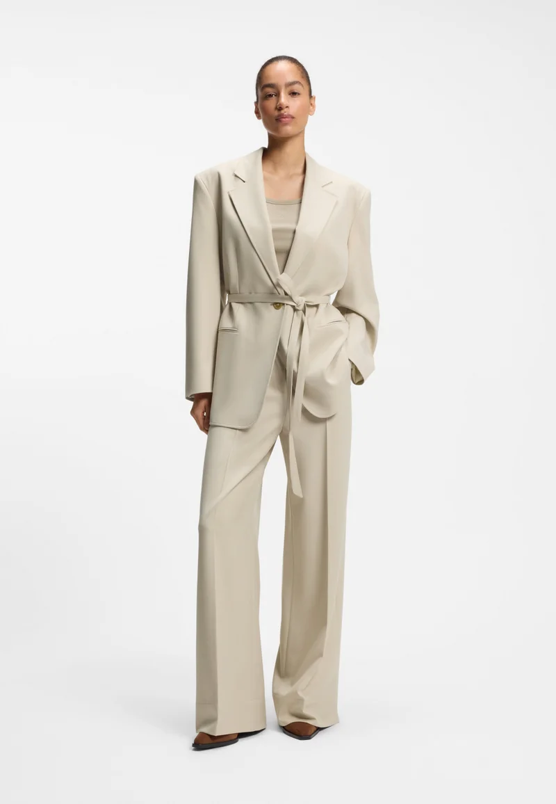 BOSS Beige Oversized-fit blazer with belt for Women | Best Price UAE