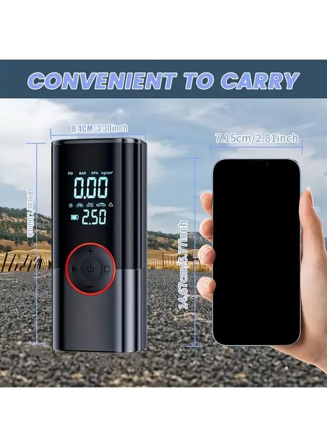 مضخة هواء محمولة من النوع أ للسيارة مع بداية قفزة طارئة وضوء LED - Image 3
