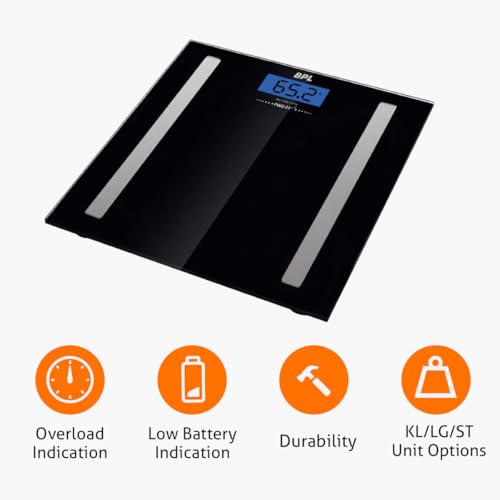 BPL Medical Technologies PWS-01 BT Bluetooth Enabled Weighing Machine (Black) - Image 3