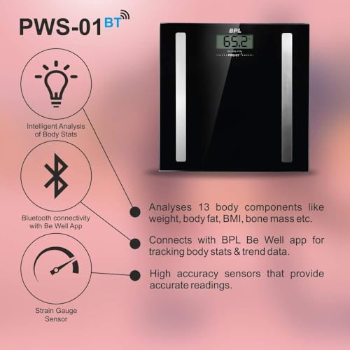 BPL Medical Technologies PWS-01 BT Bluetooth Enabled Weighing Machine (Black) - Image 5