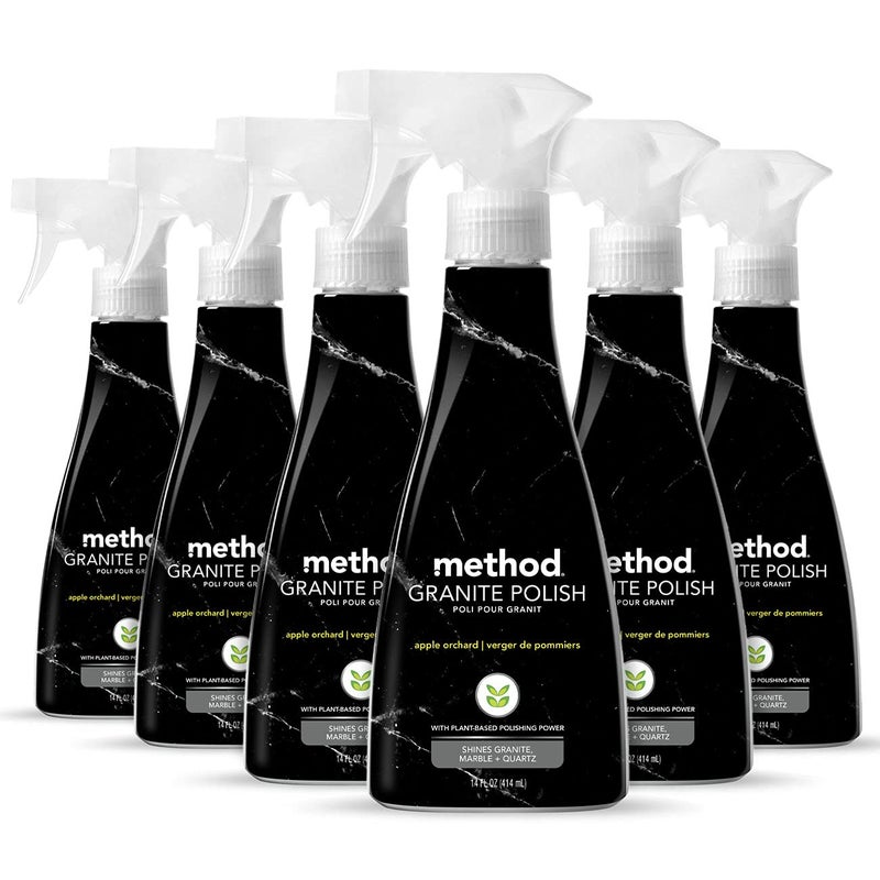 Method Granite Polish, Apple Orchard, Polishes and Shines Granite, Marble and Sealed Stone Surfaces, 14 oz Spray Bottles (Pack of 6) - Image 1