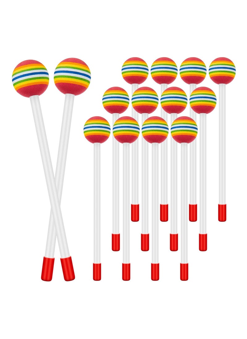 12 Pcs Lollipop Drum Mallet, Child-friendly Plastic Drumsticks Percussion Sticks Child Mallet Toy Rainbow Percussion Sticks Foam Hammer Toy Timpani Mallets for Kids Musical Instrument Accessories  - Image 1
