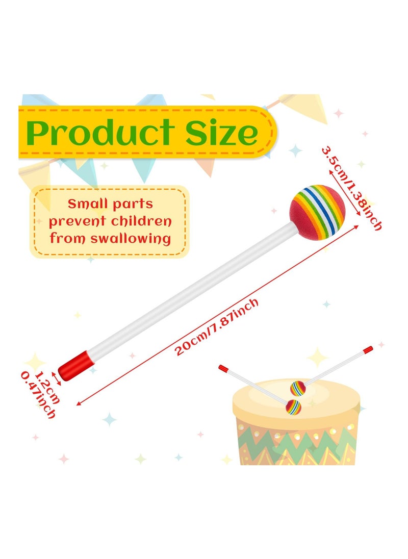 12 Pcs Lollipop Drum Mallet, Child-friendly Plastic Drumsticks Percussion Sticks Child Mallet Toy Rainbow Percussion Sticks Foam Hammer Toy Timpani Mallets for Kids Musical Instrument Accessories  - Image 5