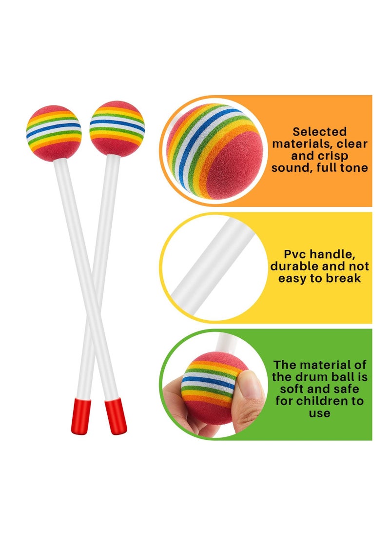 12 Pcs Lollipop Drum Mallet, Child-friendly Plastic Drumsticks Percussion Sticks Child Mallet Toy Rainbow Percussion Sticks Foam Hammer Toy Timpani Mallets for Kids Musical Instrument Accessories  - Image 4
