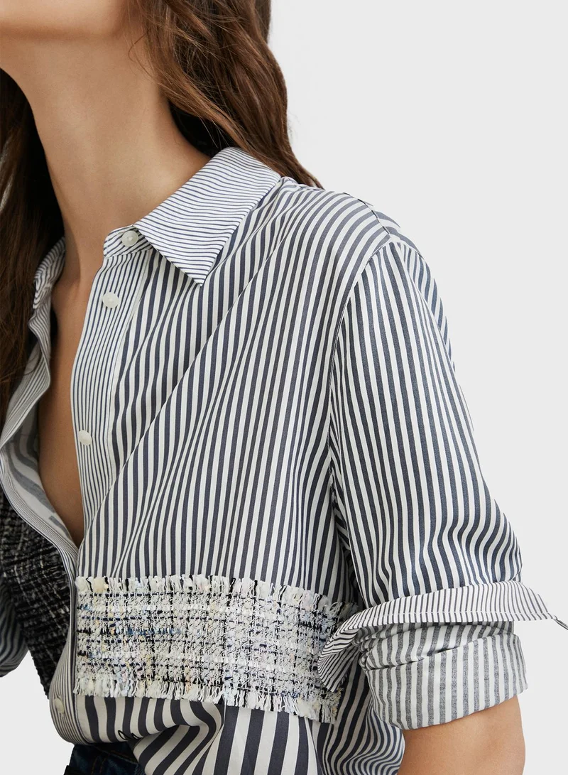 DESIGUAL Printed Button Down Shirt