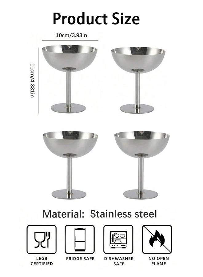GMORO 4Pcs Dessert Cup, Dessert Bowl, Stainless Steel Dessert Cup, Ice Cream Cup, Pudding Cup, Custard Bowl - Image 4