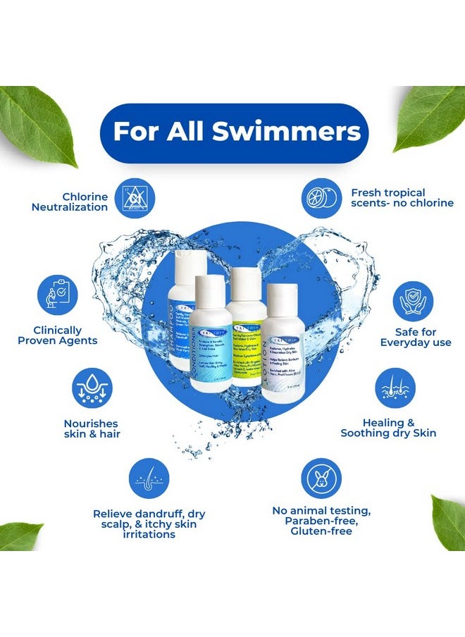 Triswim Shot Set Travel Set In Cosmetic Bag With Shampoo Body Wash Lotion And Conditioner For Hydrated Skin And Healthy Hair  - Image 3
