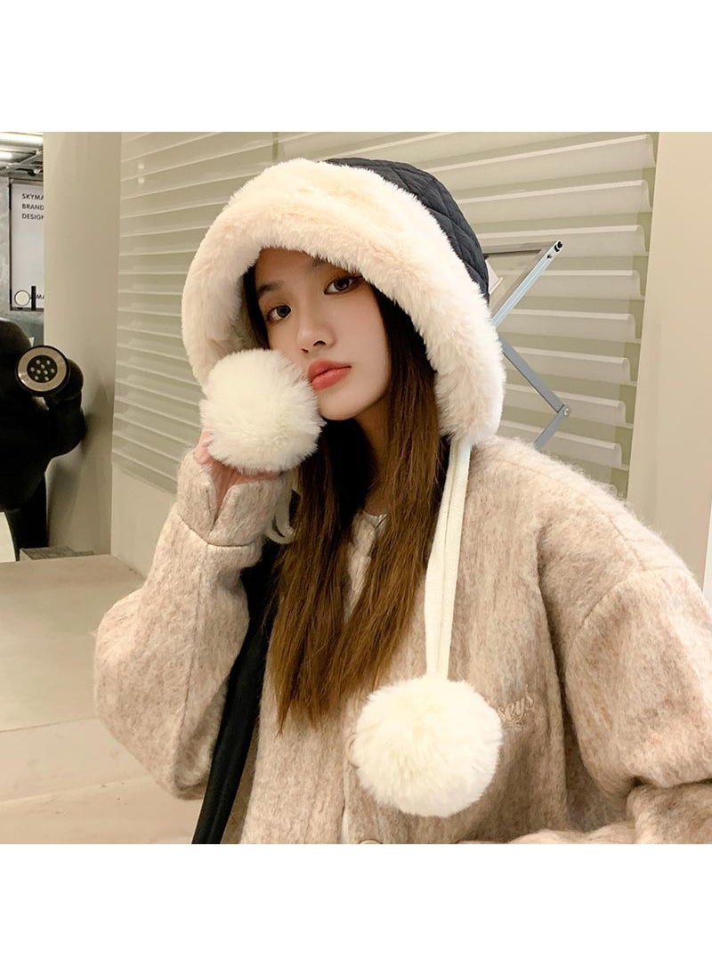 Generic - Korean Style Fleece Lined Thickened Womens Lei Feng Cap Winter Warm Ear Protection Cycling Snowproof Hat Fashionable Commute Grey - Image 1