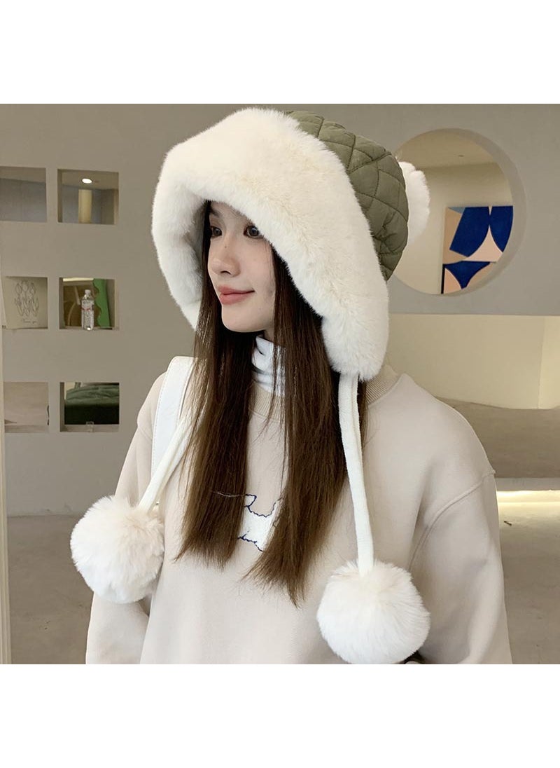 Generic - Korean Style Fleece Lined Thickened Womens Lei Feng Cap Winter Warm Ear Protection Cycling Snowproof Hat Fashionable Commute Grey - Image 1