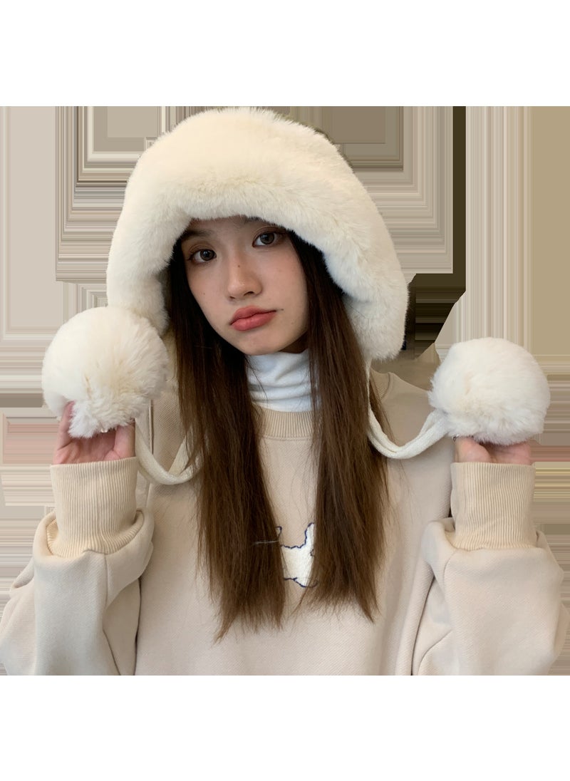Generic - Korean Style Fleece Lined Thickened Womens Lei Feng Cap Winter Warm Ear Protection Cycling Snowproof Hat Fashionable Commute Grey - Image 1