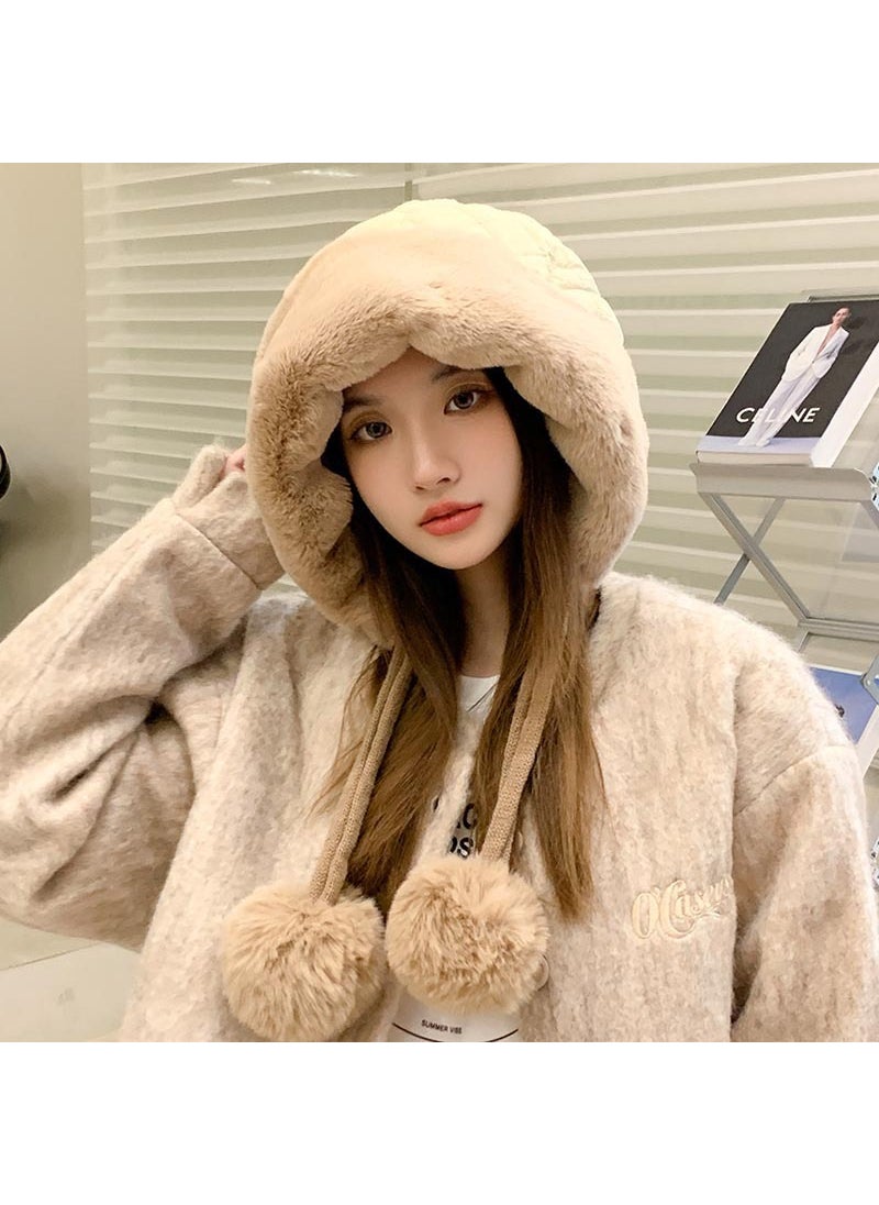 Generic - Korean Style Fleece Lined Thickened Womens Lei Feng Cap Winter Warm Ear Protection Cycling Snowproof Hat Fashionable Commute Grey - Image 1