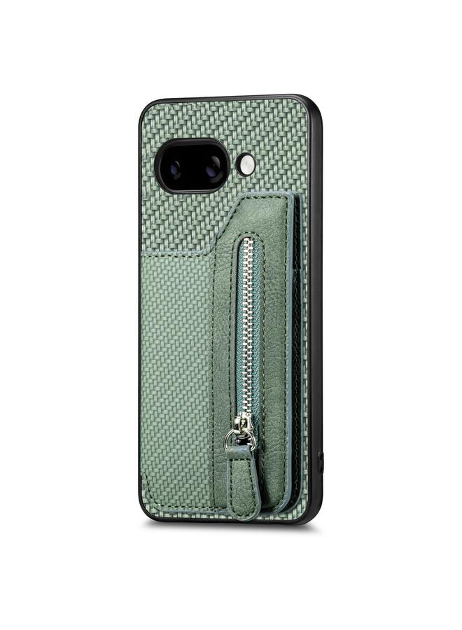 اس-توب جراب هاتف Google Pixel 9a من ألياف الكربون مع محفظة بسحاب أفقية قابلة للطي - Image 2