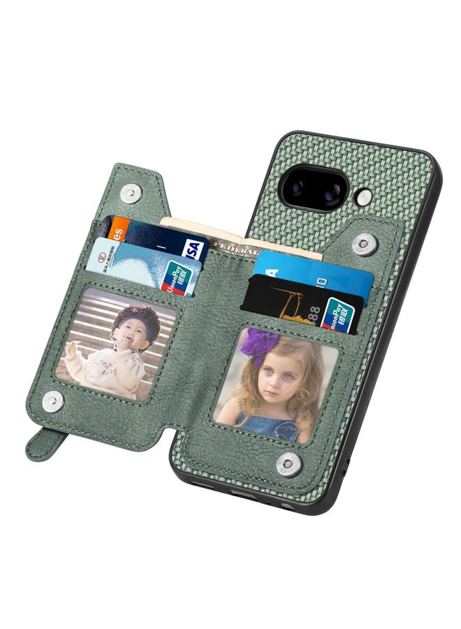 اس-توب جراب هاتف Google Pixel 9a من ألياف الكربون مع محفظة بسحاب أفقية قابلة للطي - Image 4