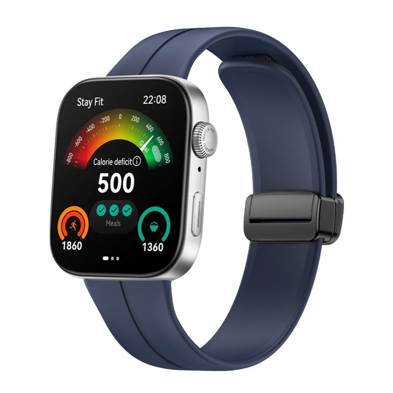 NESLIN Magnetic D-Buckle Silicone Strap Compatible with Huawei Watch Fit 3 2024, Men Women Replacement Band - Image 1