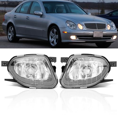 WEISIGAO Fog Lights for Mercedes Benz E280 E300 E320 E350 E500 E550 E55 AMG All Configurations, W211 / S211, 2006-2009, Fog Lamps Replacement, 1 Pair, Clear Lens - Image 1