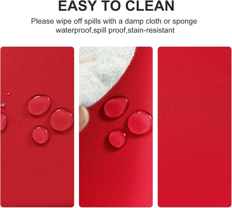 DWCN Red Round Tablecloth, 180 cm, Stain Protection, Washable Table Linen, Waterproof Tablecloth for Dining Room, Garden, Party, Weddings or Home - Image 2
