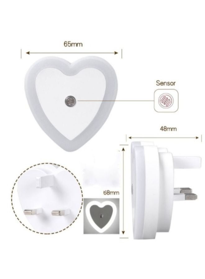 إيزي لايف مصباح LED ليلي على شكل قلب (مكون إضافي) ، مستشعر ذكي من الغسق إلى الفجر ، مصابيح ليلية أوتوماتيكية ، مناسبة لغرفة النوم والحمام والمرحاض والسلالم والمطبخ والمدخل - قابس المملكة المتحدة - Image 2