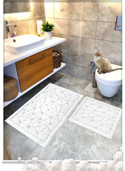 100% Cotton Woven Bathroom Mat Set, Bathroom Rug-GLASS- 60X100 cm - 60X50 cm - pzsku/ZE510613BB914464CBF01Z/45/_/1740660970/654d79c1-5066-45f7-ae1b-ee3da8861ed7